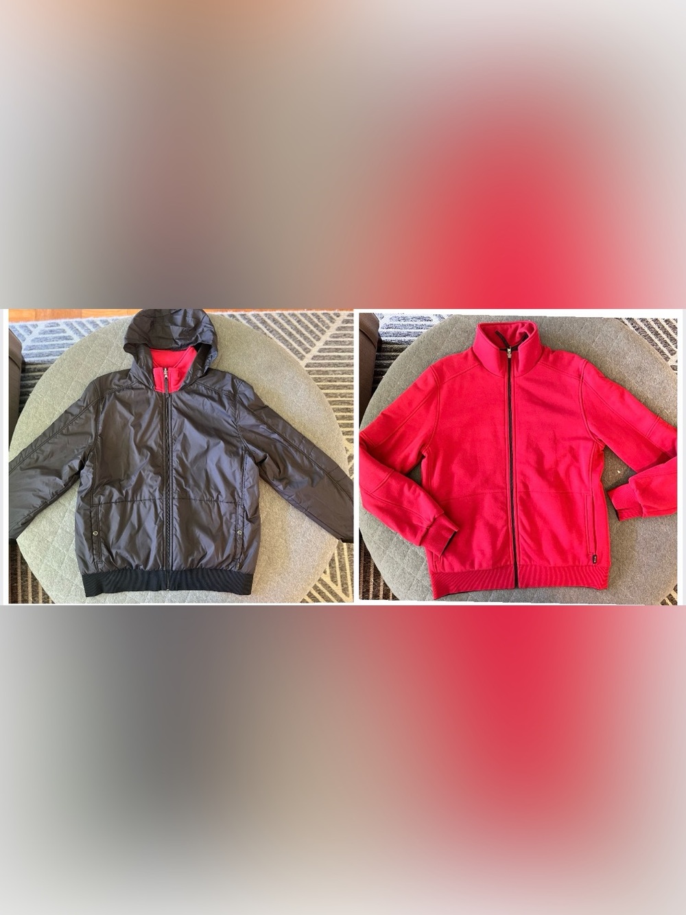 HUGO BOSS Large Reversible Bomber Jacket Hidden Hood Lk New